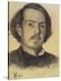 Portrait of Walter Howell Deverell, 1853 (Charcoal on Paper)-William Holman Hunt-Stretched Canvas