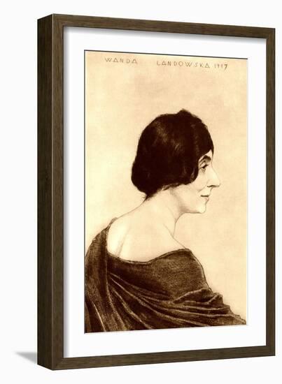 Portrait of Wanda Landowska (1879-195), 1917-Emil Orlik-Framed Giclee Print