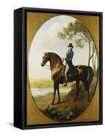 Portrait of Warren Hastings, on His Celebrated Arabian, Wearing a Blue Coat and Grey Breeches-George Stubbs-Framed Stretched Canvas