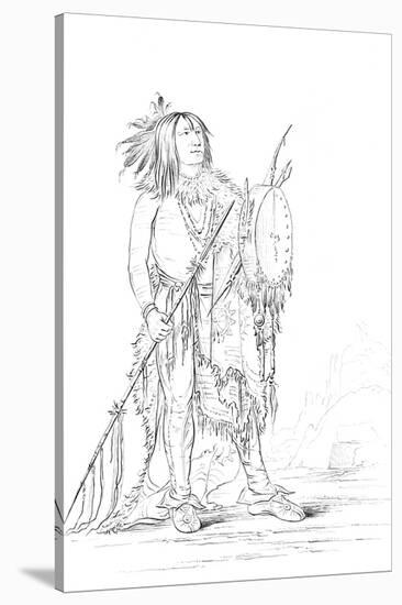 Portrait of 'White Buffalo, Native American Man, 1841-Myers and Co-Stretched Canvas