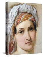 Portrait of Wife Vincenza Scaccia-Francesco Hayez-Stretched Canvas