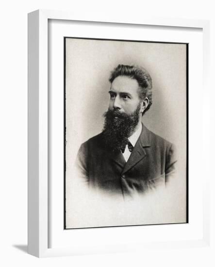 Portrait of Wilhelm Conrad Roentgen or Rontgen (1845-1923), German physicist-French Photographer-Framed Giclee Print