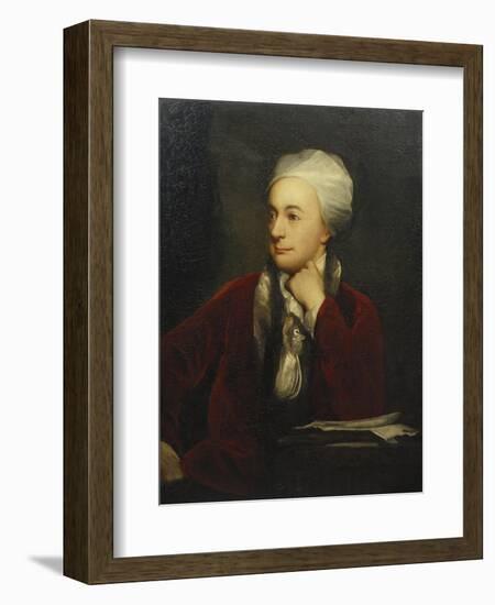 Portrait of William Cowper, Red Coat with a Fur Collar and a White Cap, 18th Century-William Henry Jackson-Framed Giclee Print