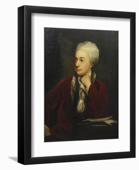 Portrait of William Cowper, Red Coat with a Fur Collar and a White Cap, 18th Century-William Henry Jackson-Framed Premium Giclee Print
