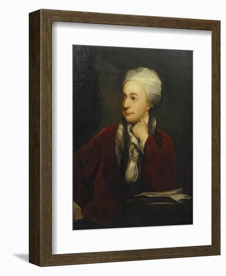 Portrait of William Cowper, Red Coat with a Fur Collar and a White Cap, 18th Century-William Henry Jackson-Framed Giclee Print