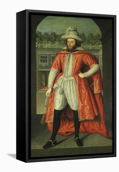 Portrait of William Pope, 1st Earl of Downe (1573-163) as a Knight of the Bath, C. 1610-Robert Peake The Elder-Framed Stretched Canvas