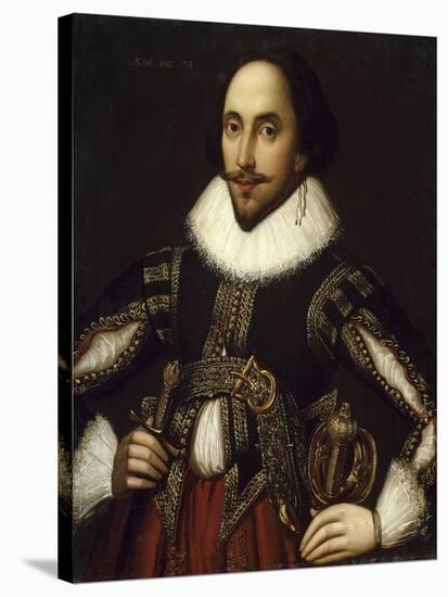 Portrait of William Shakespeare - by Louis Coblitz-null-Stretched Canvas