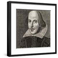 Portrait of William Shakespeare by Martin Droeshout, 1623-Martin Droeshout  the Elder-Framed Giclee Print