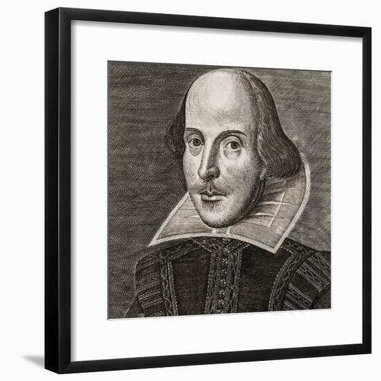 Portrait of William Shakespeare by Martin Droeshout, 1623-Martin Droeshout  the Elder-Framed Giclee Print