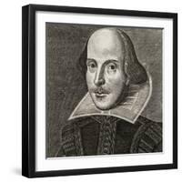 Portrait of William Shakespeare by Martin Droeshout, 1623-Martin Droeshout  the Elder-Framed Giclee Print