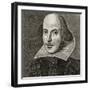 Portrait of William Shakespeare by Martin Droeshout, 1623-Martin Droeshout  the Elder-Framed Giclee Print