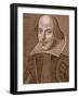 Portrait of William Shakespeare, Engraved by Martin Droeshout (C.1560-C.1642), 1623-null-Framed Giclee Print