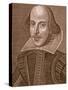 Portrait of William Shakespeare, Engraved by Martin Droeshout (C.1560-C.1642), 1623-null-Stretched Canvas