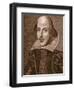 Portrait of William Shakespeare, Engraved by Martin Droeshout (C.1560-C.1642), 1623-null-Framed Giclee Print