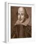 Portrait of William Shakespeare, Engraved by Martin Droeshout (C.1560-C.1642), 1623-null-Framed Giclee Print