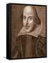 Portrait of William Shakespeare, Engraved by Martin Droeshout (C.1560-C.1642), 1623-null-Framed Stretched Canvas