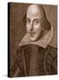 Portrait of William Shakespeare, Engraved by Martin Droeshout (C.1560-C.1642), 1623-null-Stretched Canvas