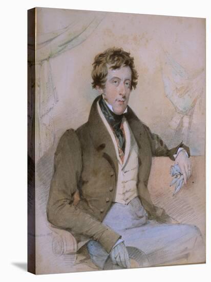 Portrait of William Spencer, 6th Duke of Devonshire, 1828-Octavius Oakley-Stretched Canvas