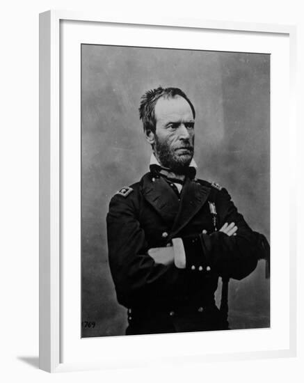 Portrait of William Tecumseh Sherman, Union General During the Civil War-null-Framed Photographic Print