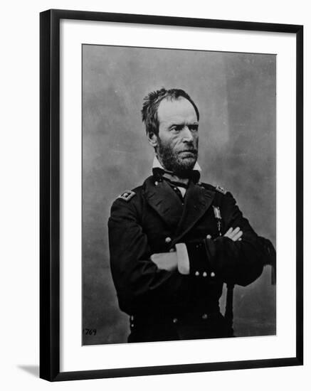 Portrait of William Tecumseh Sherman, Union General During the Civil War-null-Framed Photographic Print