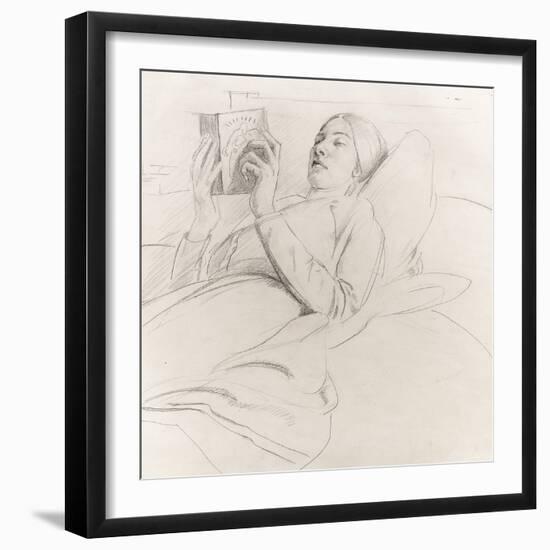 Portrait of Winifred Knights (1899-1947) Reading, c.1921-Colin Unwin Gill-Framed Giclee Print