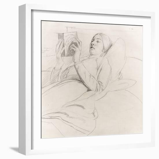 Portrait of Winifred Knights (1899-1947) Reading, c.1921-Colin Unwin Gill-Framed Giclee Print