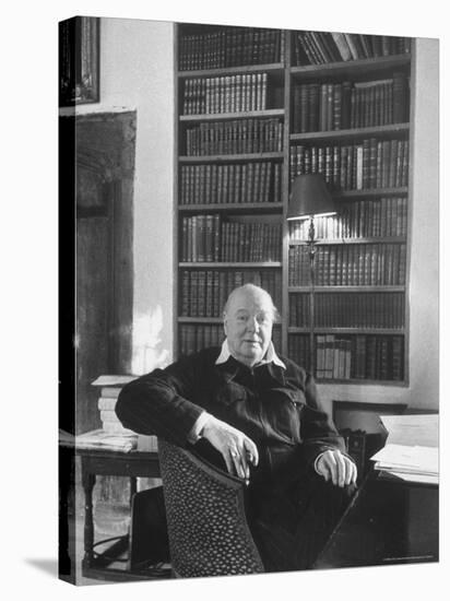 Portrait of Winston Churchill in His Study at Chartwell-Alfred Eisenstaedt-Stretched Canvas