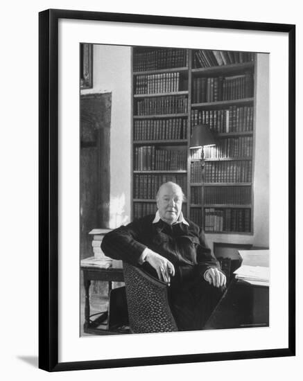 Portrait of Winston Churchill in His Study at Chartwell-Alfred Eisenstaedt-Framed Premium Photographic Print