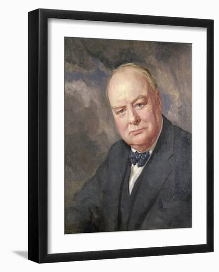 Portrait of Winston Churchill-Margery Forbes-Framed Giclee Print