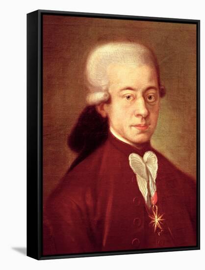 Portrait of Wolfgang Amadeus Mozart (1756-1791) after 1770-null-Framed Stretched Canvas