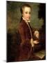 Portrait of Wolfgang Amadeus Mozart (1756-91) Aged Eight, Holding a Bird's Nest, 1764-65-Johann Zoffany-Mounted Giclee Print