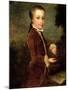Portrait of Wolfgang Amadeus Mozart (1756-91) Aged Eight, Holding a Bird's Nest, 1764-65-Johann Zoffany-Mounted Giclee Print
