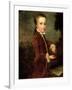 Portrait of Wolfgang Amadeus Mozart (1756-91) Aged Eight, Holding a Bird's Nest, 1764-65-Johann Zoffany-Framed Giclee Print