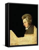 Portrait of Wolfgang Amadeus Mozart (1756-91) at the Piano, 1789-Joseph Lange-Framed Stretched Canvas
