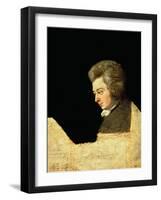Portrait of Wolfgang Amadeus Mozart (1756-91) at the Piano, 1789-Joseph Lange-Framed Giclee Print