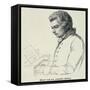 Portrait of Wolfgang Amadeus Mozart (1756-91)-German School-Framed Stretched Canvas