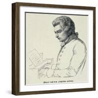 Portrait of Wolfgang Amadeus Mozart (1756-91)-German School-Framed Giclee Print