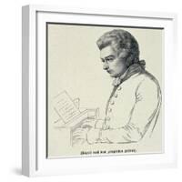 Portrait of Wolfgang Amadeus Mozart (1756-91)-German School-Framed Giclee Print