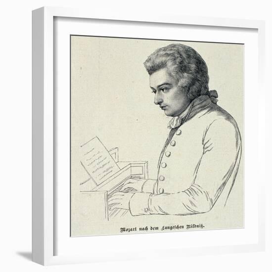 Portrait of Wolfgang Amadeus Mozart (1756-91)-German School-Framed Giclee Print