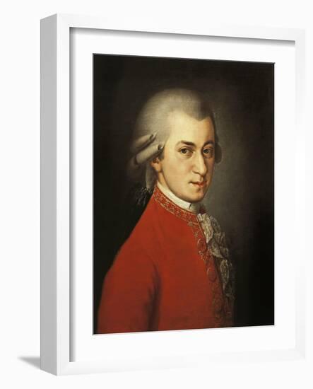 Portrait of Wolfgang Amadeus Mozart by Barbara Krafft-null-Framed Giclee Print