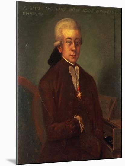 Portrait of Wolfgang Amadeus Mozart-Austrian School-Mounted Giclee Print