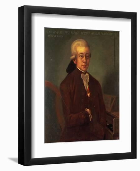 Portrait of Wolfgang Amadeus Mozart-Austrian School-Framed Giclee Print