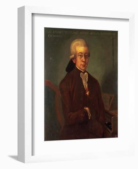 Portrait of Wolfgang Amadeus Mozart-Austrian School-Framed Giclee Print