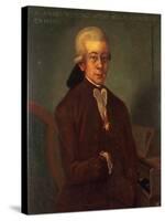 Portrait of Wolfgang Amadeus Mozart-Austrian School-Stretched Canvas