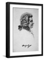 Portrait of Wolfgang Amadeus Mozart-French School-Framed Premium Giclee Print
