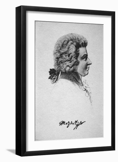 Portrait of Wolfgang Amadeus Mozart-French School-Framed Premium Giclee Print