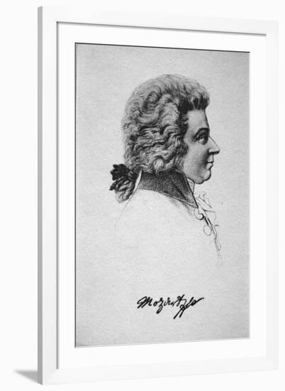 Portrait of Wolfgang Amadeus Mozart-French School-Framed Giclee Print