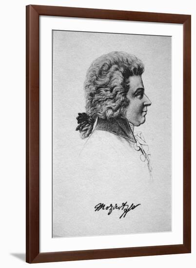 Portrait of Wolfgang Amadeus Mozart-French School-Framed Giclee Print