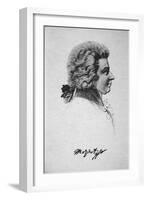 Portrait of Wolfgang Amadeus Mozart-French School-Framed Giclee Print