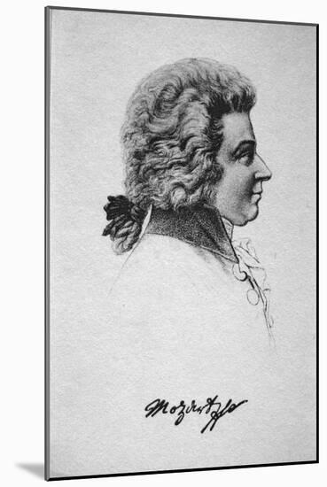 Portrait of Wolfgang Amadeus Mozart-French School-Mounted Giclee Print